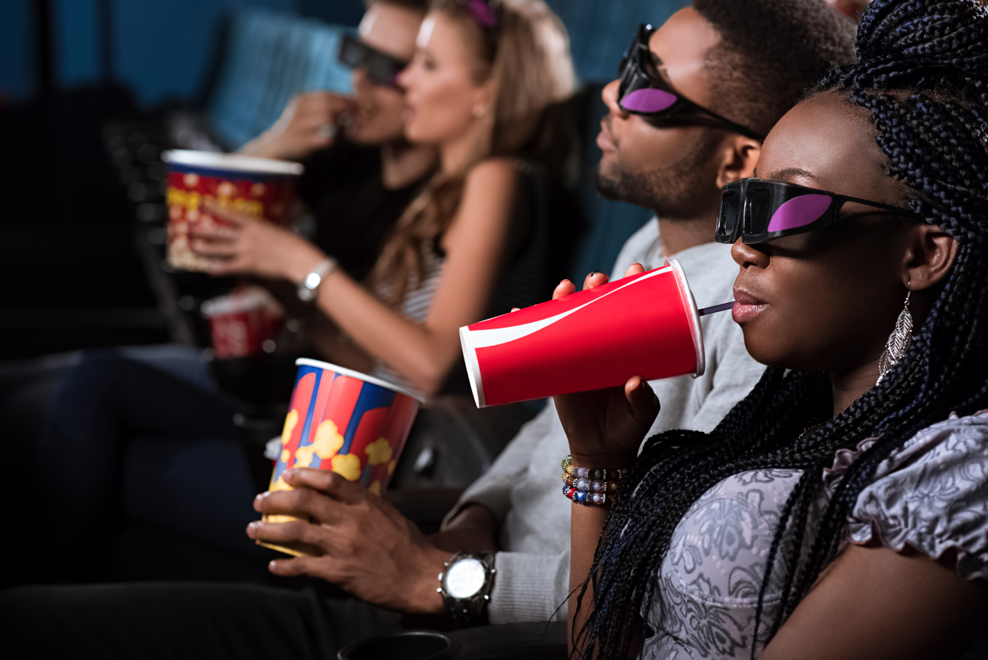 African couple in a cinema - Image by serhii_bobyk